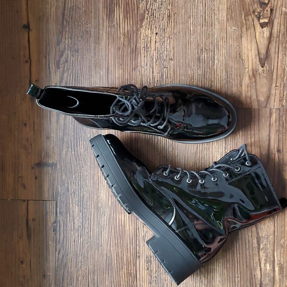 Brand new patent leather boots